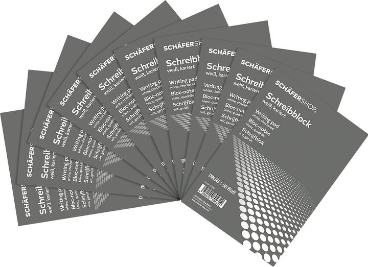 Produktbild Schäfer Shop Briefblock, 10 Stück, weiss (A5, Kariert)