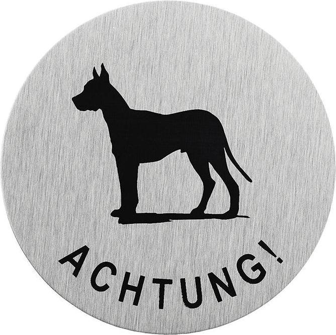 ProPlus Aluminium Türschild Achtung Hund " Ø75mm"