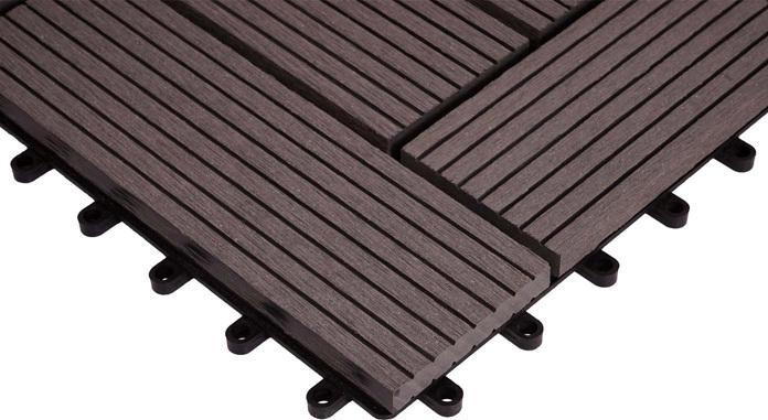 Image du produit Swisshandel24 WPC Carrelage d'angle Rhône + finition, Terrasse aspect bois, 30x30cm Premium Angle, Gris décalé (1 x, 30 x 30 cm)