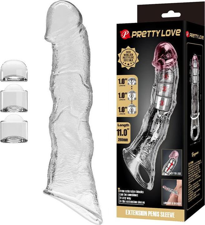 Productafbeelding Pretty Love Penisverlängerungshülle – 28 cm – Transparent