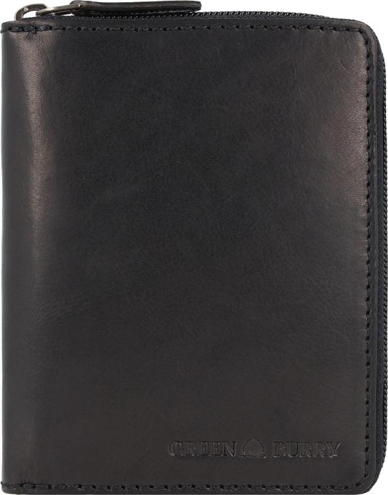 Immagine prodotto Greenburry Portafoglio nero puro in pelle con protezione RFID 10,5 cm