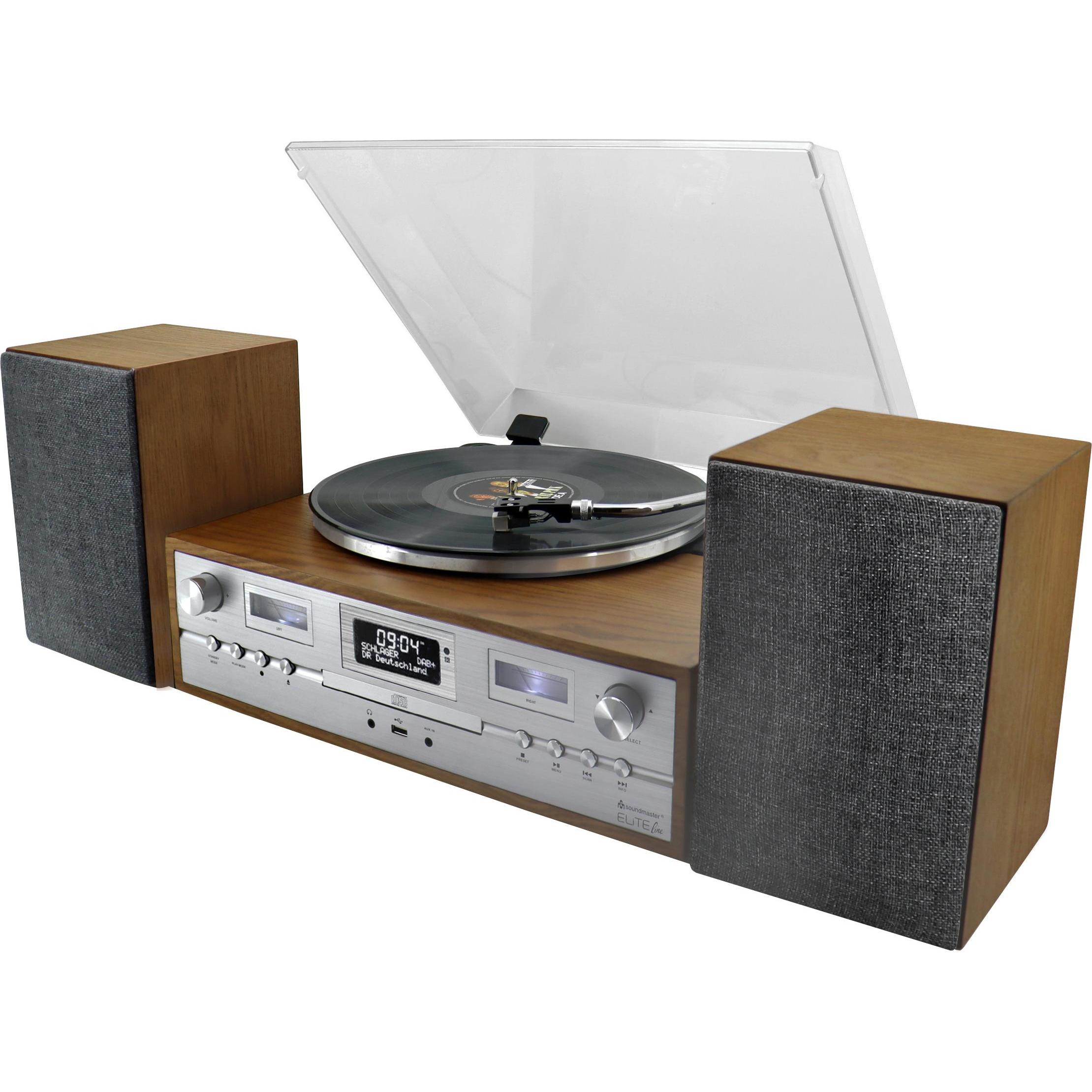 Soundmaster PL895 (Bluetooth, Giradischi, Lettore CD, 2x 12,5 W), Impianto stereo, Marrone