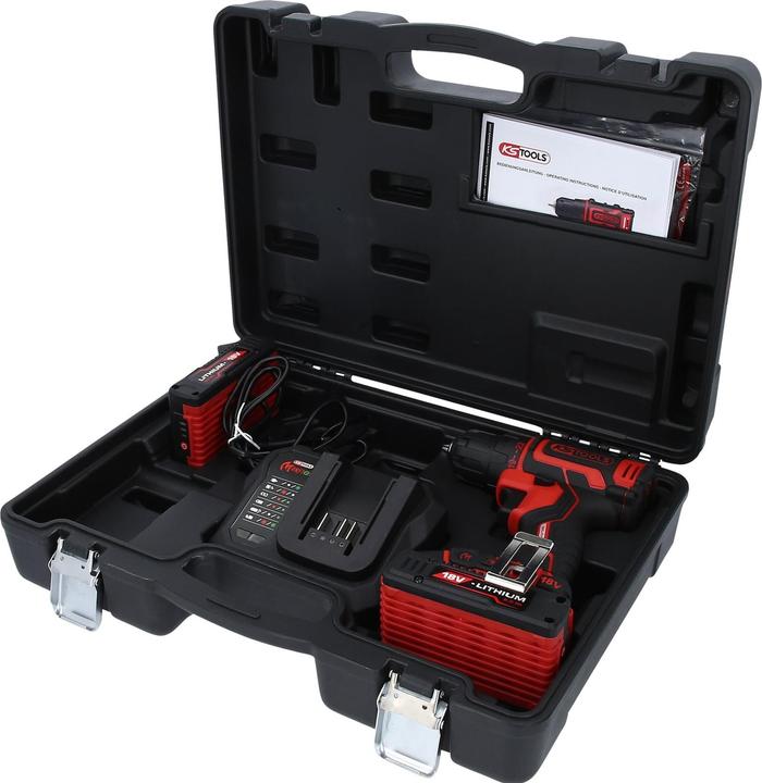 Produktbild KS Tools eMONSTER Brushless-Akku-Bohr-Schrauber-Satz, 4-tlg| 18 Volt, 2 Akkus und Ladegerät