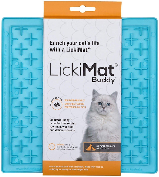 Actual product image LickiMat LICKI MAT - Cat Buddy Light Blue 20X20Cm - (785.5350)