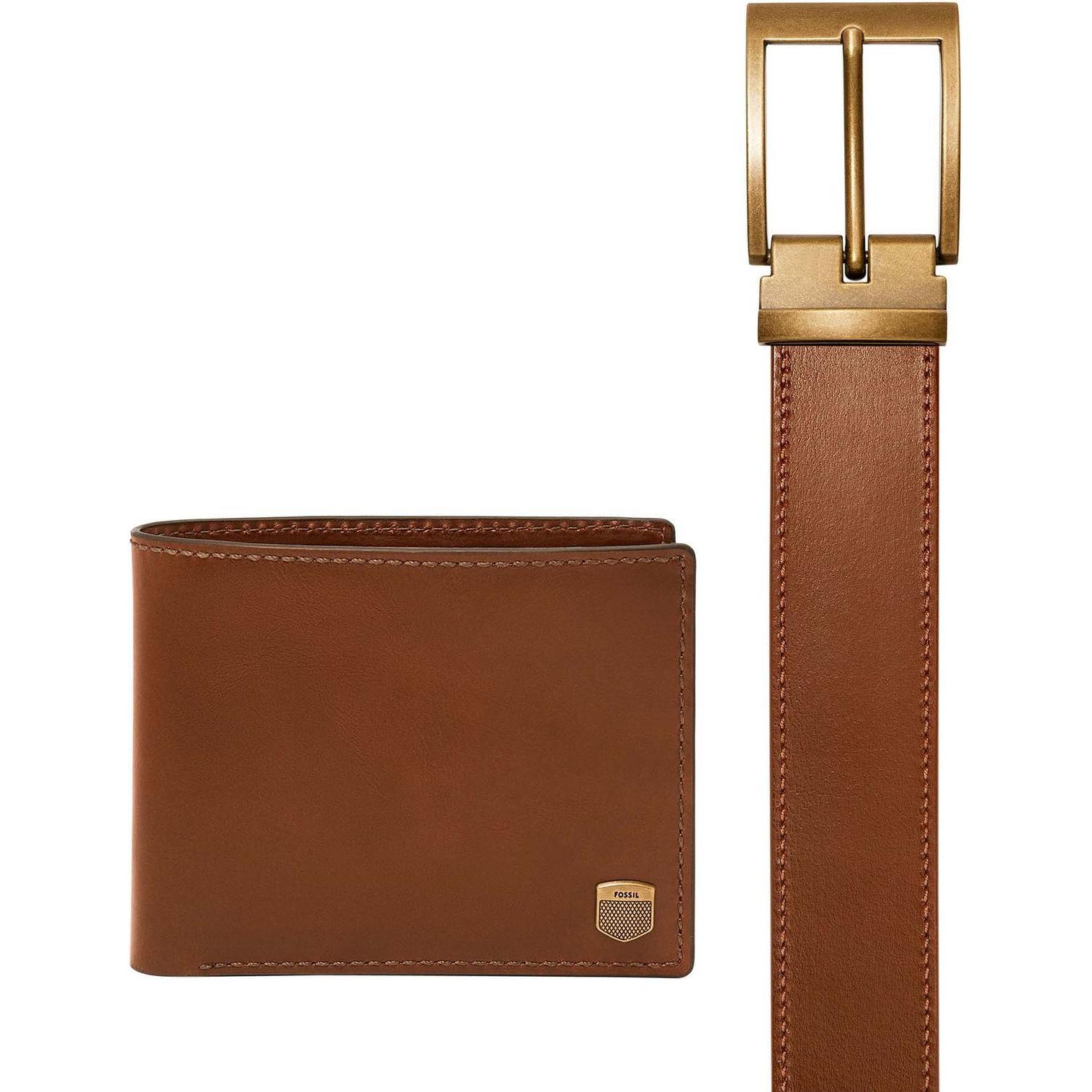 Fossil, Uomini, Portafoglio, Portafoglio bifold per viaggio, interno organizzato, Marrone