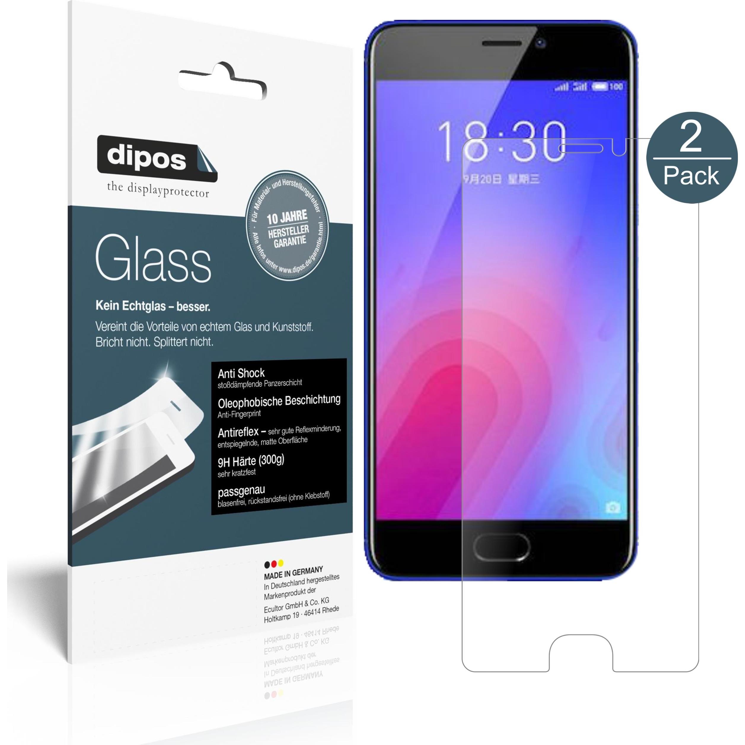 Dipos Displayschutz Anti-Shock (2 Stück, Meizu M6), Smartphone Schutzfolie, Transparent