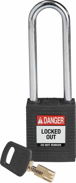 Actual product image Brady SafeKey nylon lockout padlocks
