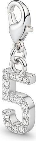 Produktbild Thomas Sabo Charm-Anhänger Zahl 5 mit weissen Steinen Silber (925 Sterlingsilber)