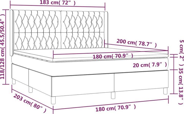 Image du produit vidaXL Boxspringbett (180 x 200 cm)