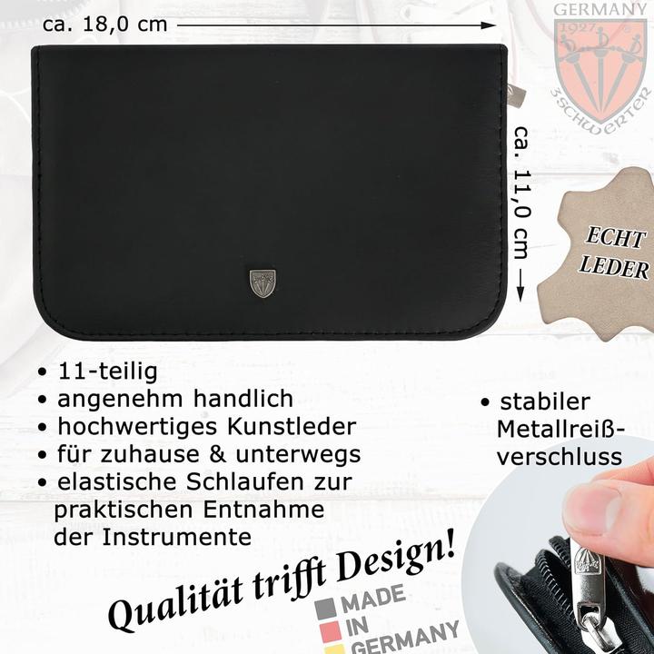 Produktbild Kellermann Manikuereset Nagelset Livorno Schwarz Echt Leder