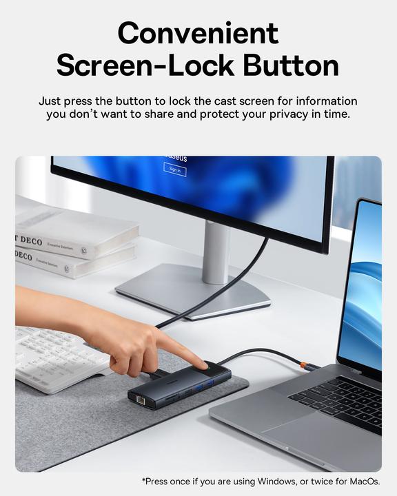 Immagine prodotto Baseus Serie Metal Gleam dokovací stanice HD HUB typu C (USB-C, 11 porte)