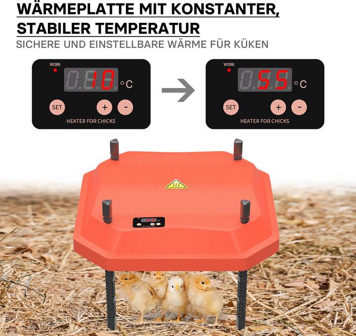 Actual product image Fudajo 30x30cm Chick Breeding Heating Plate w/ Thermostat 50W Warming Plate for 20-25 Chicks (50 W)