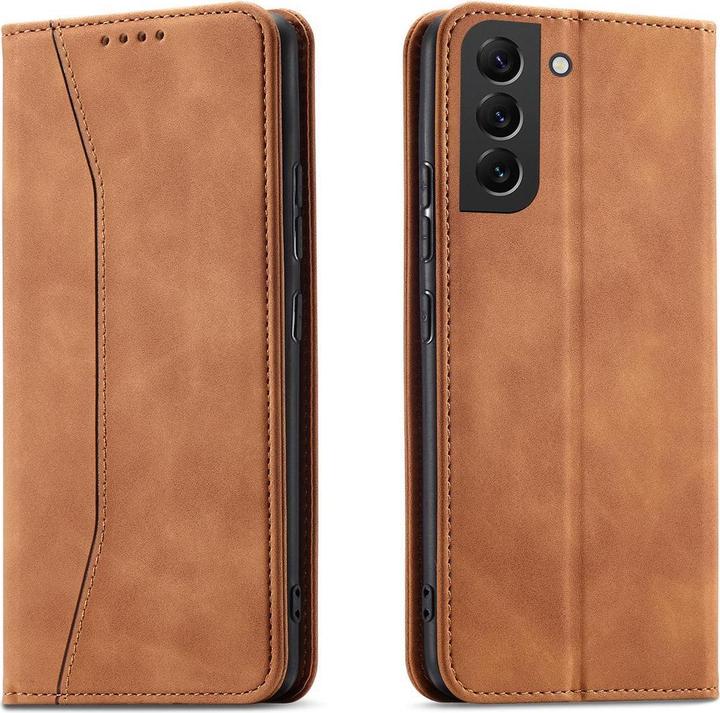 Actual product image Hurtel Magnet Fancy Case for Samsung Galaxy S23+ flip cover wallet stand brown (Samsung Galaxy S23+)
