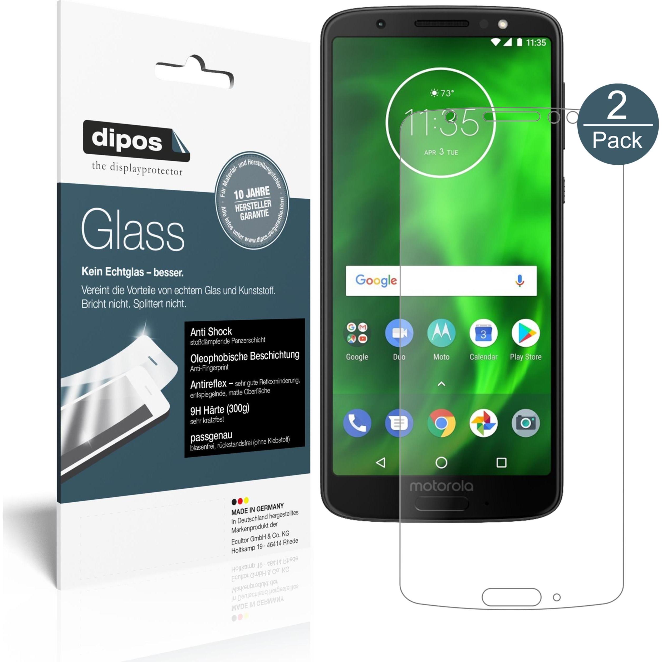 Dipos Displayschutz Anti-Shock (2 Stück, Motorola Moto G6), Smartphone Schutzfolie, Transparent