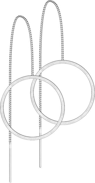 Immagine prodotto Star Piercing Orecchini a perno in argento con catena a caduta libera e cerchio (senza ottone, Acciaio chirurgico 316L)