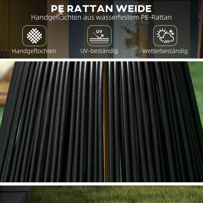 Image du produit Swisshandel24 Lampe solaire en rotin, lampe de chemin imperméable avec capteur de lumière, lampe de jardin (IP44)