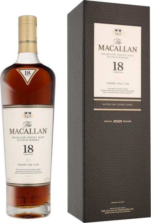 Actual product image Macallan Sherry Oak 18 Years Old (Single Malt, Scotch whisky, 1 x 70 cl)