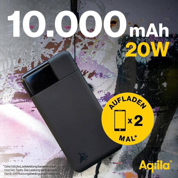 Immagine prodotto Aqiila Powerbird B10B - Powerbank 10000 mAh, 20W - Nero (10000 mAh, 20 W, 37 Wh)