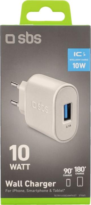 Produktbild SBS TETR1USB2AWFAST Ladegerät für Mobilgeräte Indoor Weiss (10 W)