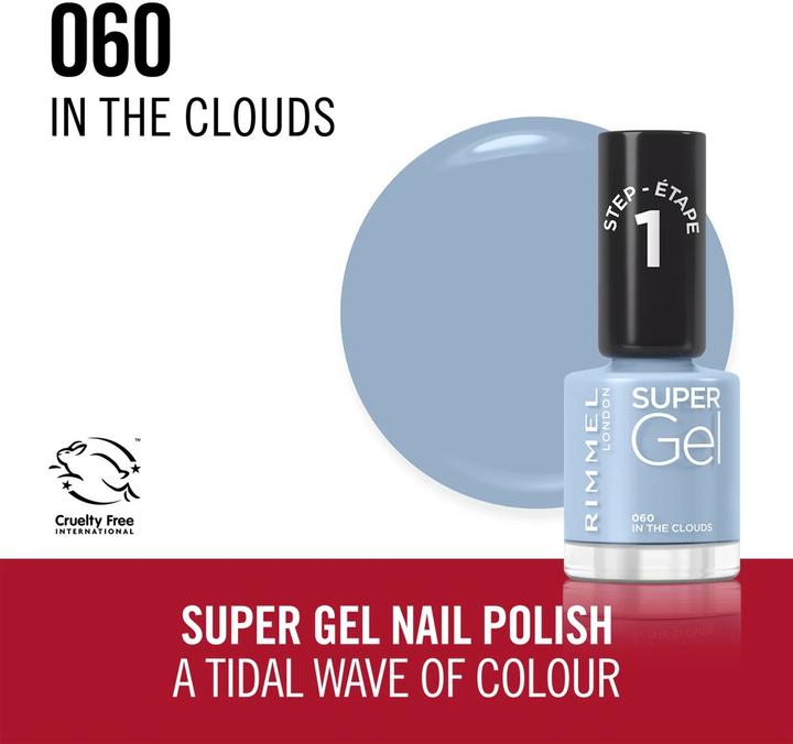 Immagine prodotto Rimmel London Super Gel STEP1 (060 Tra le nuvole, Smalto, Smalto per unghie effetto gel)