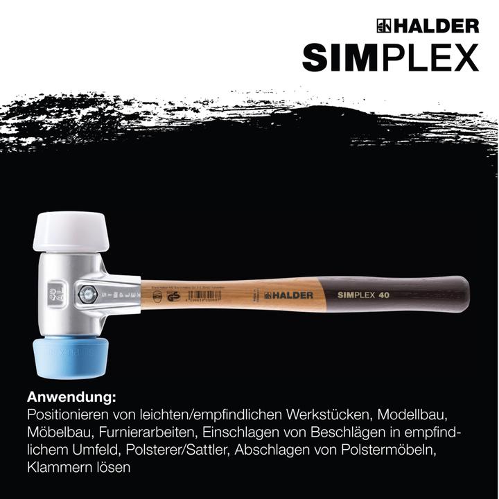 Produktbild Halder Schonhammer 430 50mm TPE-soft/Superplastik AL-Gehäuse Simplex (430 g)