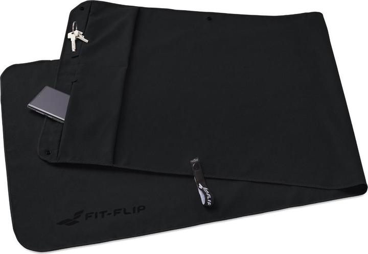 Produktbild Fit-Flip Fitnesshandtuch Mikrofaser mit Reissverschlusstasche 130x48cm (130 x 48 cm)