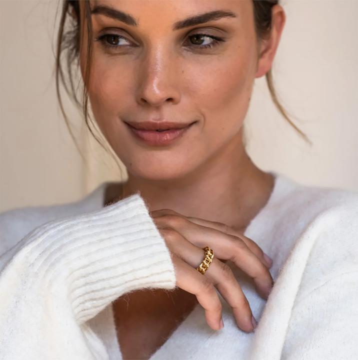 Immagine prodotto Ti Sento Milano Anello a catena design bicolore placcato oro 12209SY (56, 925 Argento)