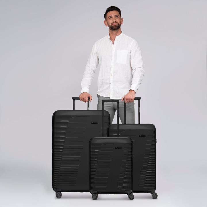 Immagine prodotto Farmhood Set di valigie Eco Edition a 4 ruote 3 pezzi con piega elastica (114 l)