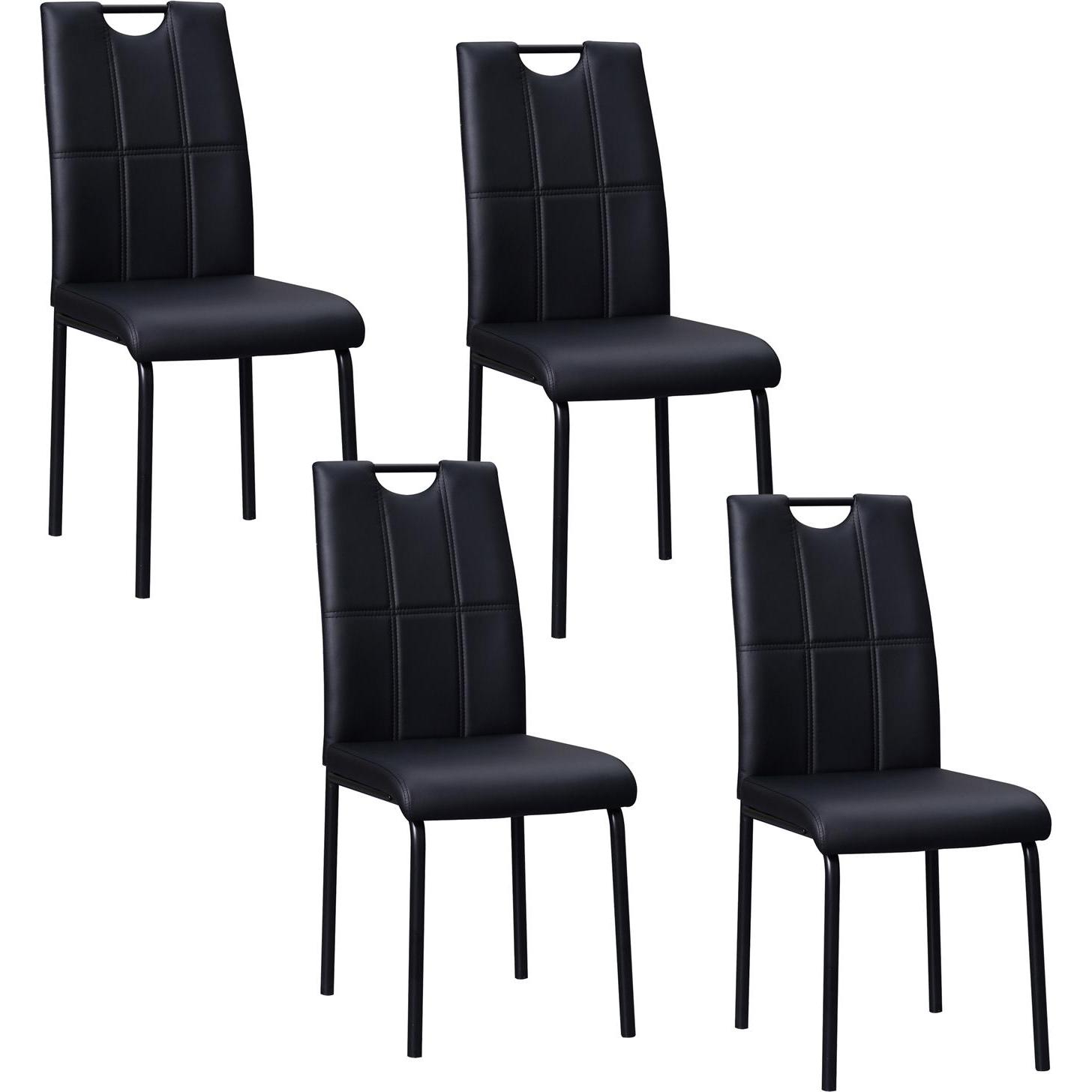 HTI-Living, Stühle, Esszimmerstuhl Denton Kunstleder Schwarz 4er-Set