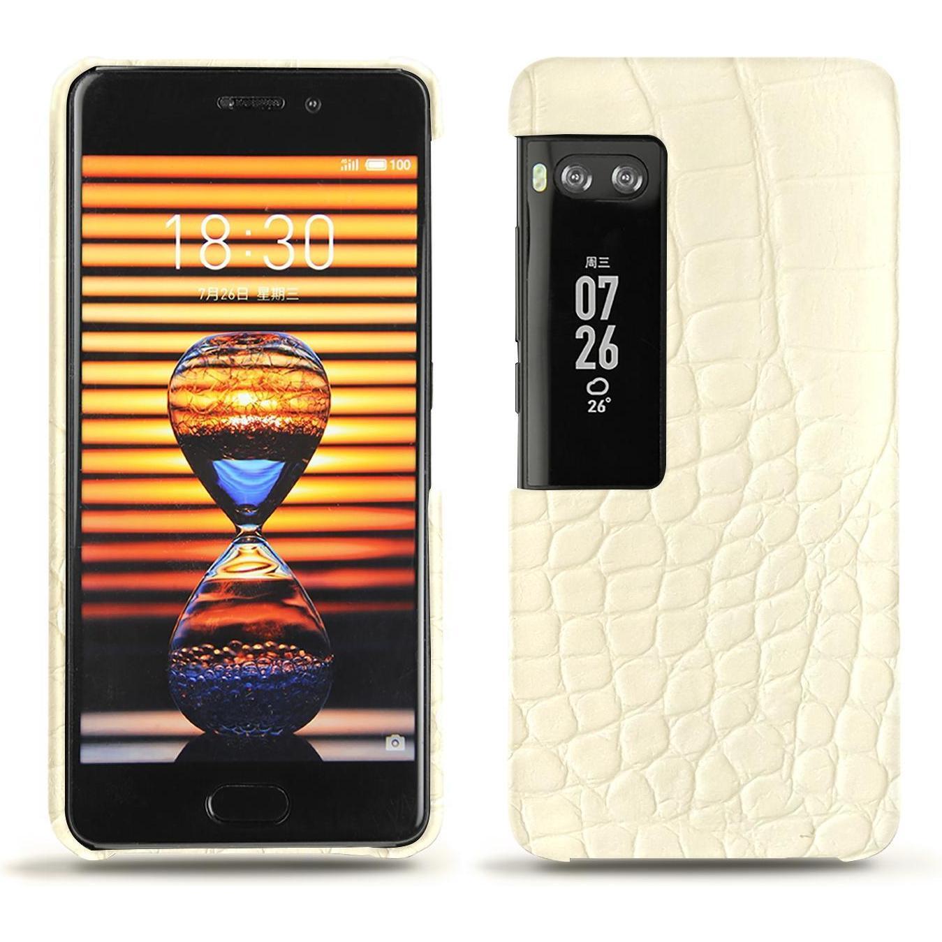 Noreve Lederschutzhülle (Meizu Pro 7), Smartphone Hülle, Weiss