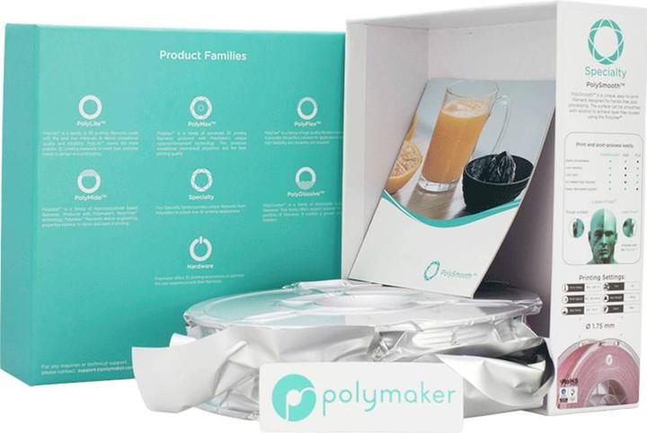 Actual product image Polymaker PJ01009 PolySmooth Filament PVB polishable 1.75mm 750g Pink 1pc. (PVB, 1.75 mm, 750 g, Pink)