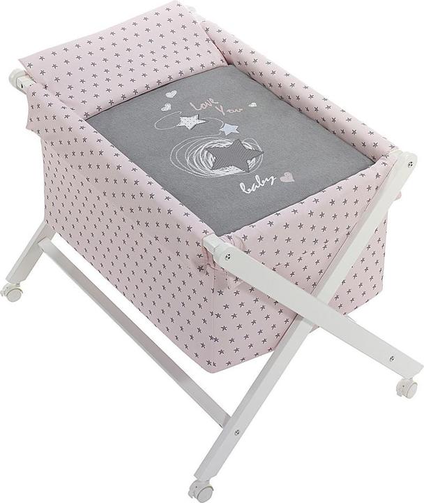 Actual product image Don Algodon Cradle In X - White Beech +Bedding+Clothing+Mattresses - -Pink
