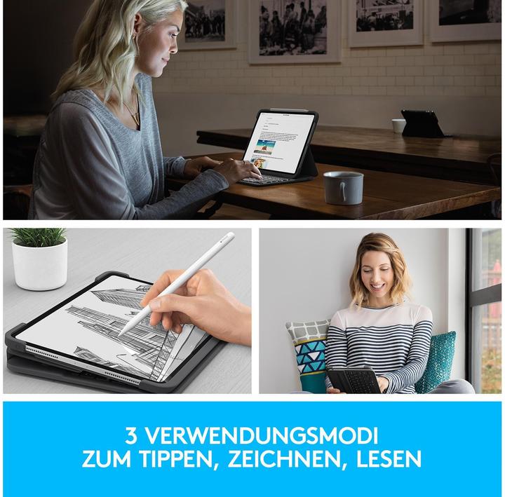 Actual product image Logitech Slim Folio Pro (CH, iPad Pro 11 2022 (4th Gen), iPad Pro 11 2021 (3rd Gen), iPad Pro 11 2018 (1. Gen), iPad Pro 11 2020 (2. Gen))