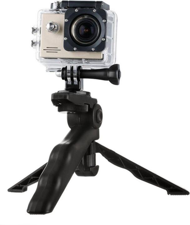 Hurtel Mount with a mini tripod for GoPro SJCAM action cameras black