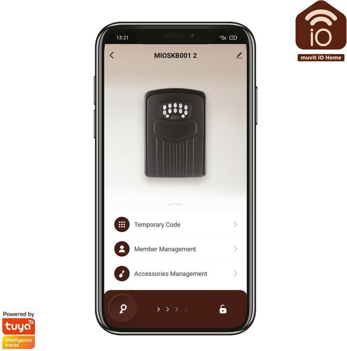 Image du produit Muvit Io Remote Key Box Black for Outdoor Use Waterproof (boîte à clés à distance noire pour l'extérieur)