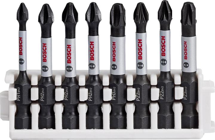 Produktbild Bosch Professional Zubehör PRO Impact gemischtes Set, PH1, PH2(x2), PH3, PZ1, PZ2(x2), PZ3, 55 mm, 8-tlg. (Innensechskant, Kreuz Pozidriv PZ)