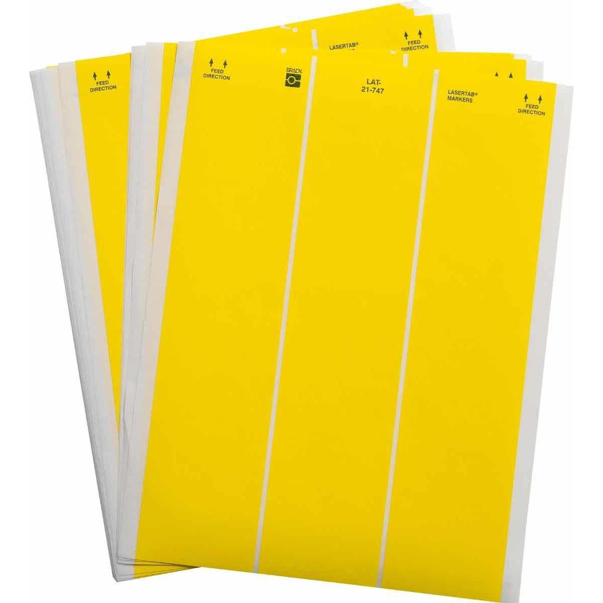 Brady, Etiketten, LAT-21-747YL-1, Polyester, Gelb, 63.50 x 25.40 mm, dauerh. klebend, US-Letter, 3-bahnig (1.0