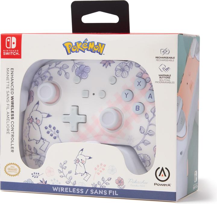 Actual product image PowerA Enhanced Wireless Controller Pikachu Garden (Switch OLED, Switch Lite, Switch)