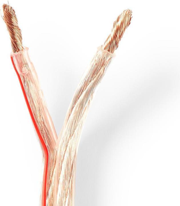 Immagine prodotto Nedis Cavo per altoparlanti 2X 6,00 mm² CCA 25,0 m rotondo in PVC trasparente avvolto (25 m, 6 mm².)