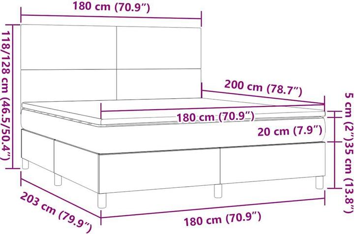 Image du produit vidaXL Boxspringbett (180 x 200 cm)