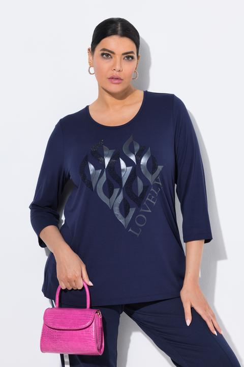 Immagine prodotto Ulla Popken Maglia classica con Lovely, scollo rotondo e maniche a 3/4 (58)