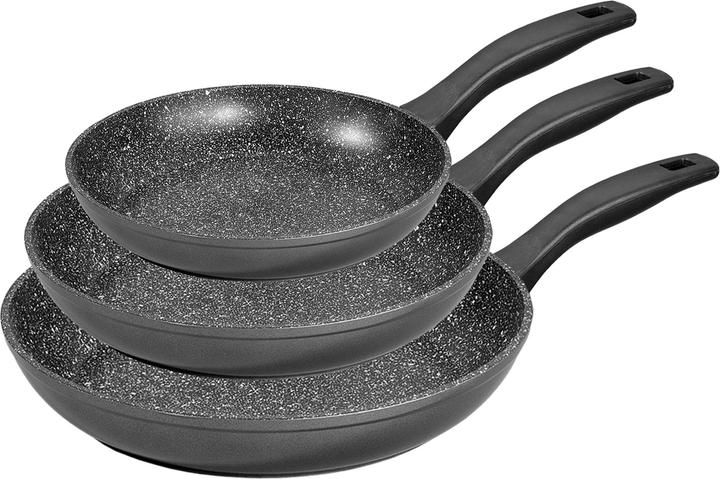 Produktbild Stoneline Made in Germany 3tlg. Pfannen Set, 20/24/28cm (28 cm, Pfannenset + Topfset, Aluminium)
