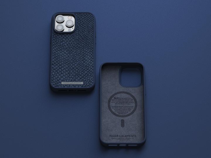 Immagine prodotto Njord Custodia rigida Salm.Leather Magsafe blu (Apple iPhone 14 Pro Max)