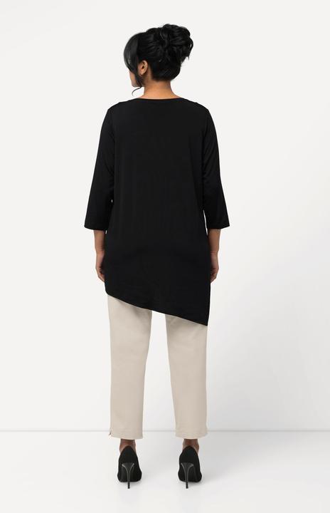 Actual product image Ulla Popken Asymmetric Layered 3/4 Sleeve Slinky Shirt (56)
