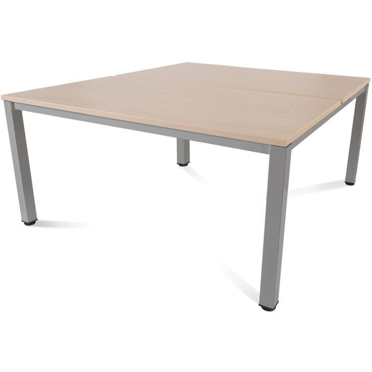 Rocada, Schreibtisch, Mehrfacharbeitstisch Executive BxTxH 160x163x73cm Gestell grau Platte Melamin buche