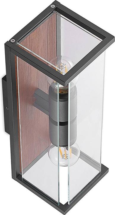 Produktbild Lucande Elwin Wandleuchte, eckig, zweiflammig (E27, IP54)