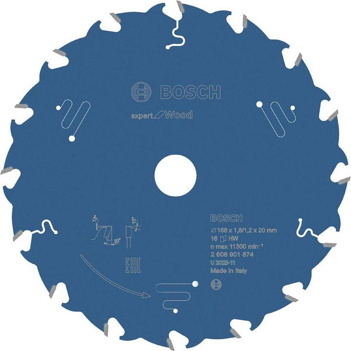 Immagine prodotto Bosch Professional Zubehör Lama circolare Expert per legno 168 x 20 x 1,8/1,2 mm, T16