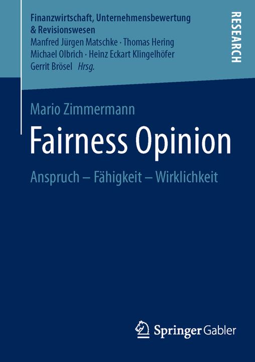 Produktbild Fairness Opinion (Deutsch, Mario Zimmermann, 2015)