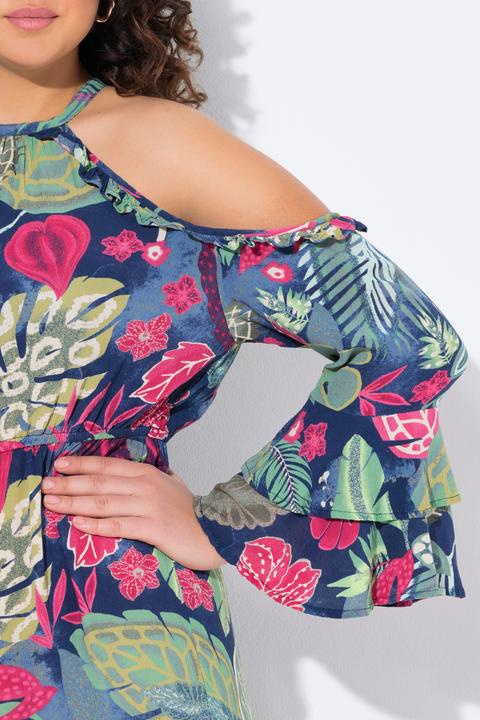 Produktbild Ulla Popken Kleid, A-Linie, Rundhals, schulterfrei, 3/4-Arm (42, 44)