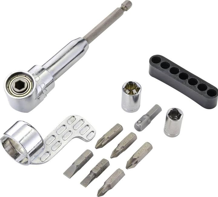 Actual product image No Name 2521675 Angled screwdriver attachment Length 135 mm Drive 1/4" (6.3 mm) 128 cm (1/4")